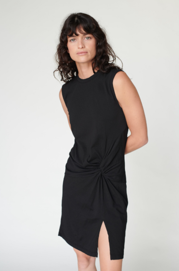 Stateside Supima Side Twist Dress - Army Stateside Supima Side Twist Dress - Army