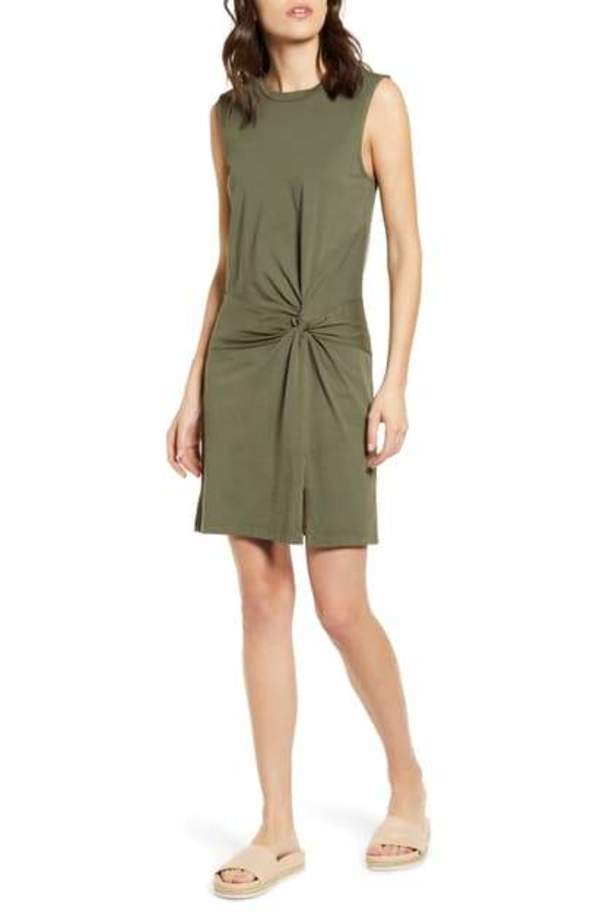 Stateside Supima Side Twist Dress - Army Stateside Supima Side Twist Dress - Army