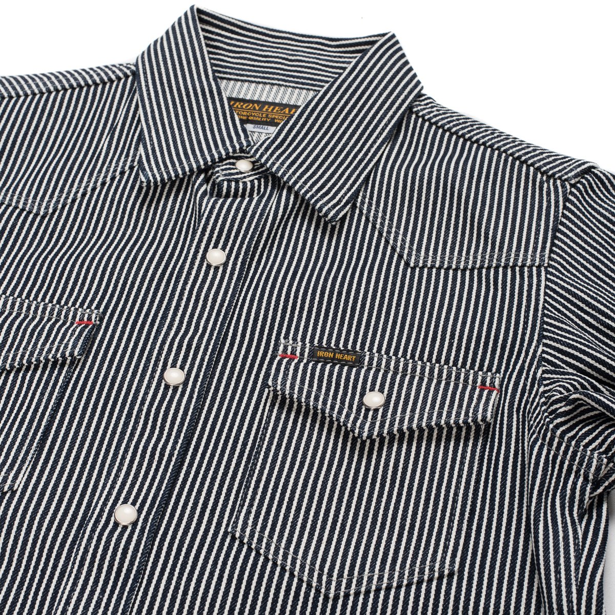 Iron Heart Western Shirt Indigo Hickory Stripe Garmentory