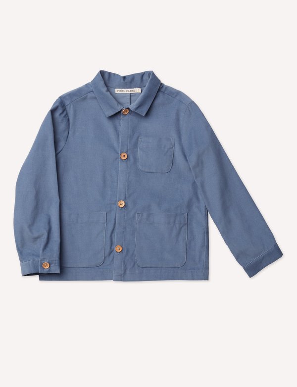 kids Petits Vilains Oscar Chore Shirt - Blue kids Petits Vilains Oscar Chore Shirt - Blue