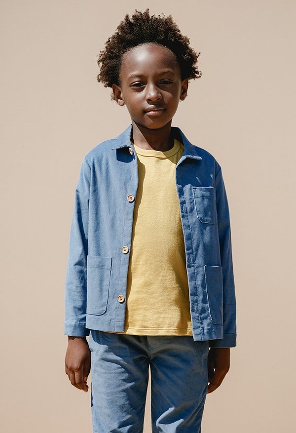 kids Petits Vilains Oscar Chore Shirt - Blue kids Petits Vilains Oscar Chore Shirt - Blue