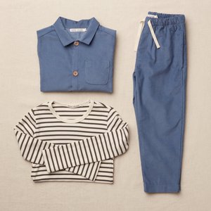 kids Petits Vilains Oscar Chore Shirt - Blue kids Petits Vilains Oscar Chore Shirt - Blue