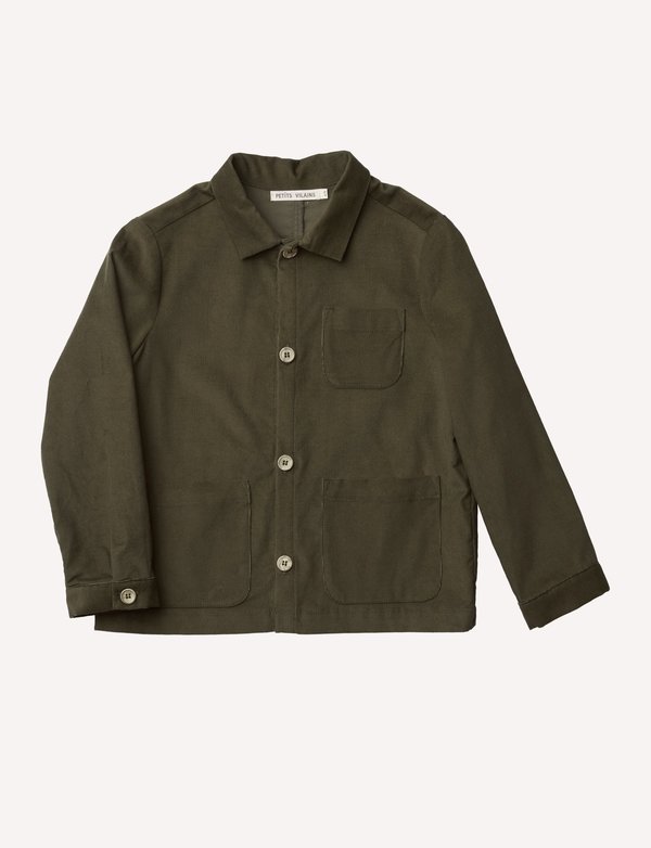 kids Petits Vilains Oscar Chore Shirt - Moss kids Petits Vilains Oscar Chore Shirt - Moss