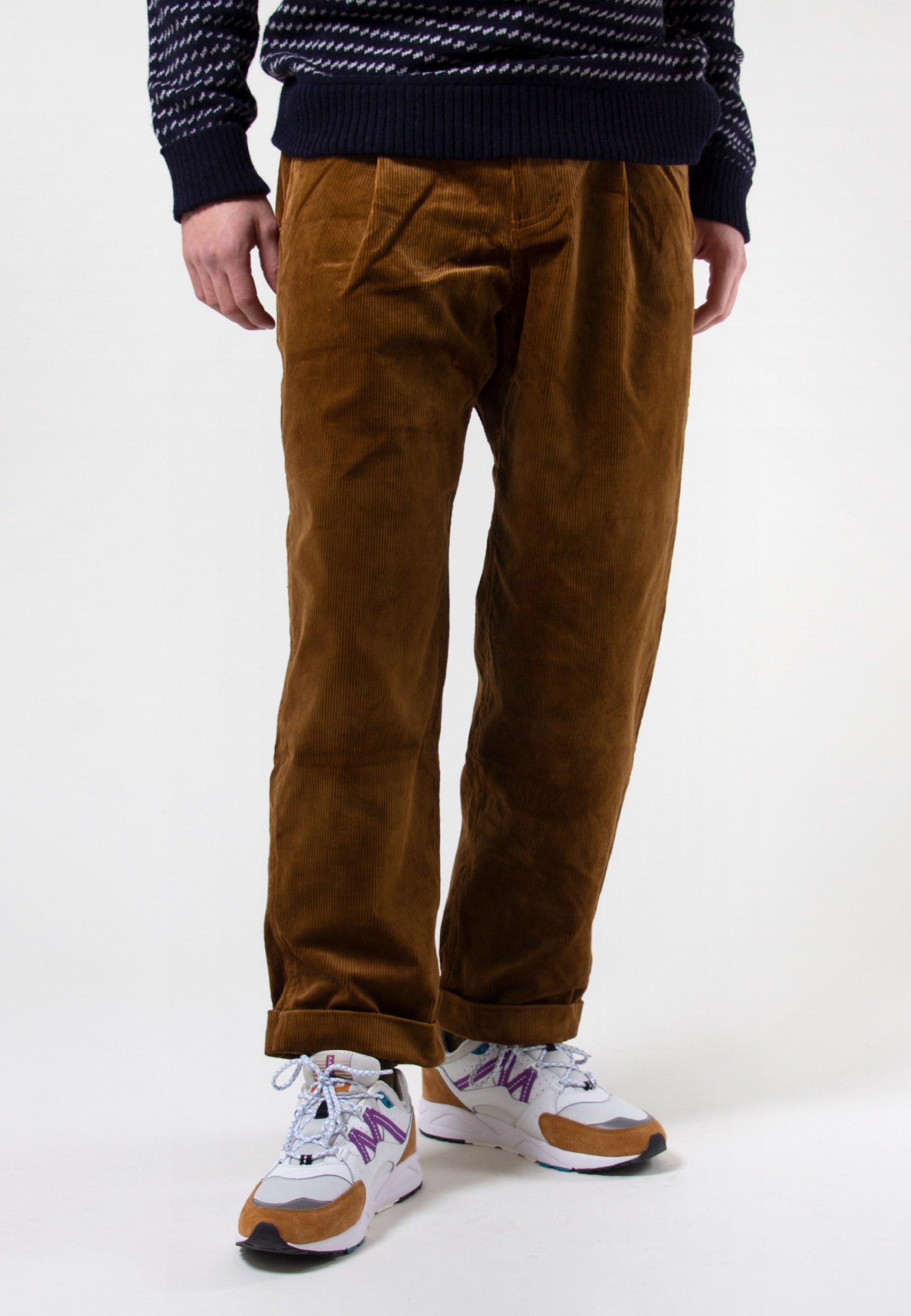 Gramicci Tuck Tapered Corduroy Pants Camel Garmentory