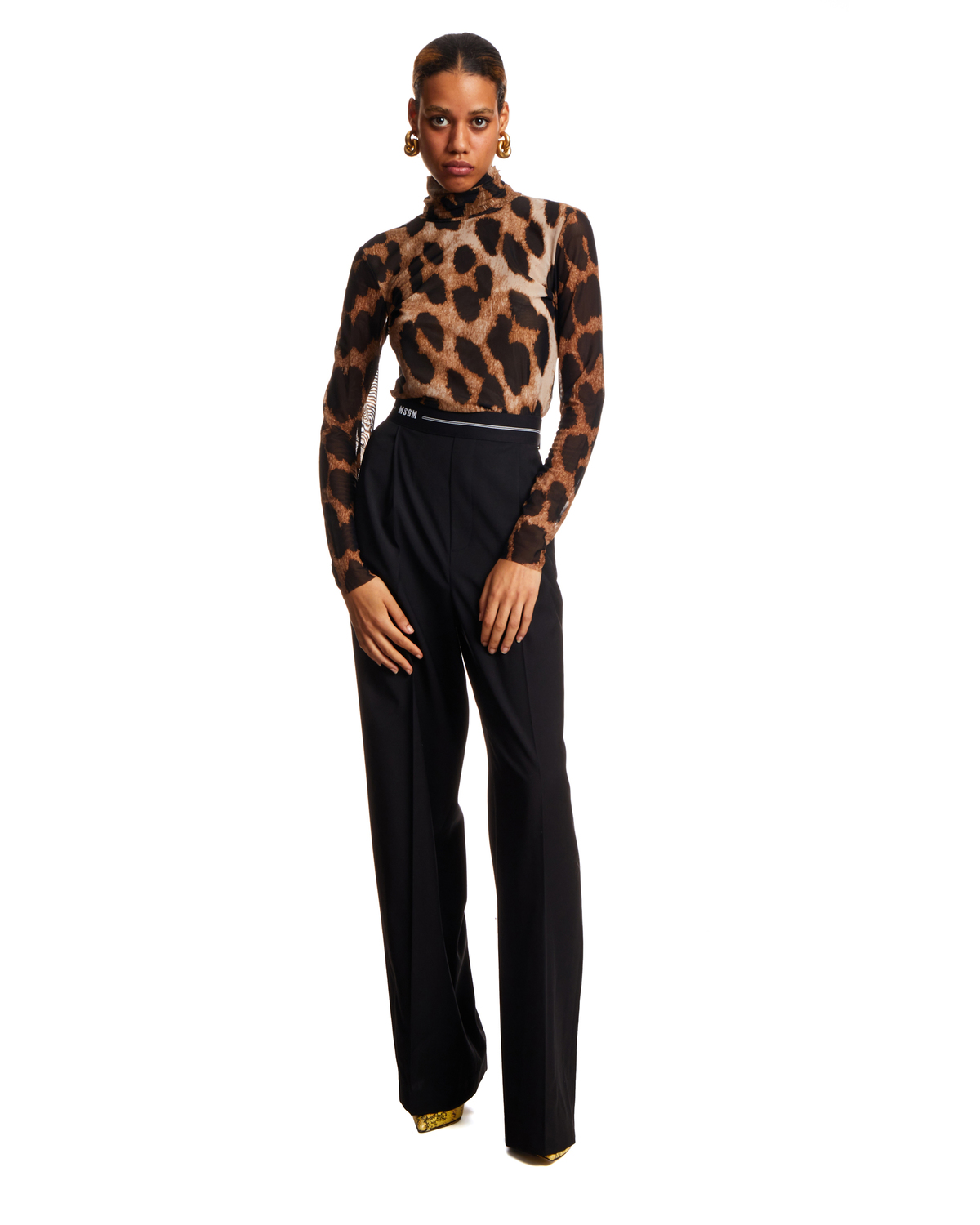 パンツ Msgm Wide Leg Tailored Trousers MSGM wide-leg Tailored Trousers | Black | FARFETCH SG