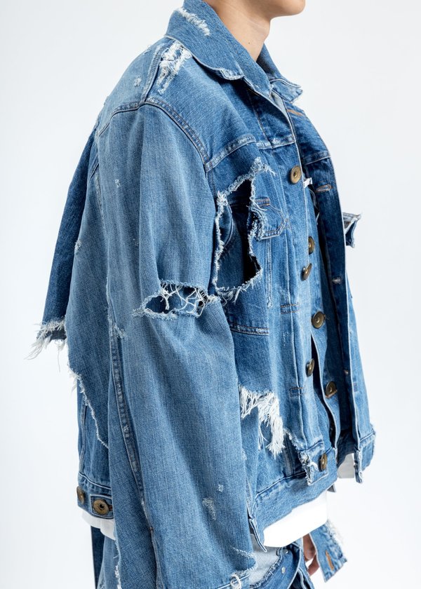 MAISON MIHARA YASUHIRO デニム　BROKEN LAYER Mihara Yasuhiro Broken Layer Denim Jacket - Indigo | Garmentory