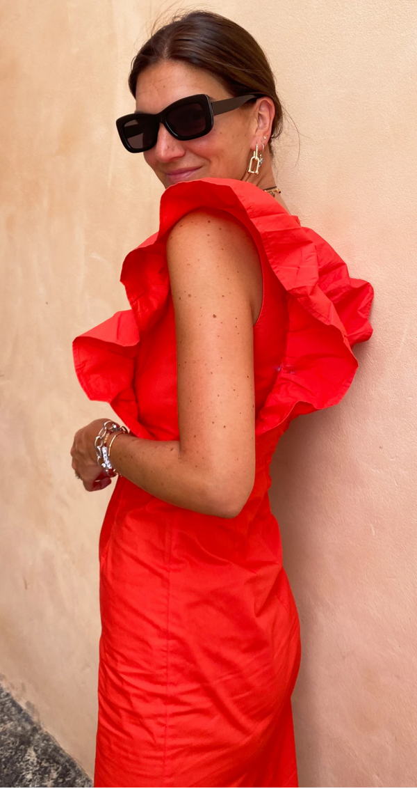 Never Fully Dressed Charming Midi Dress - Red Never Fully Dressed Charming Midi Dress - Red