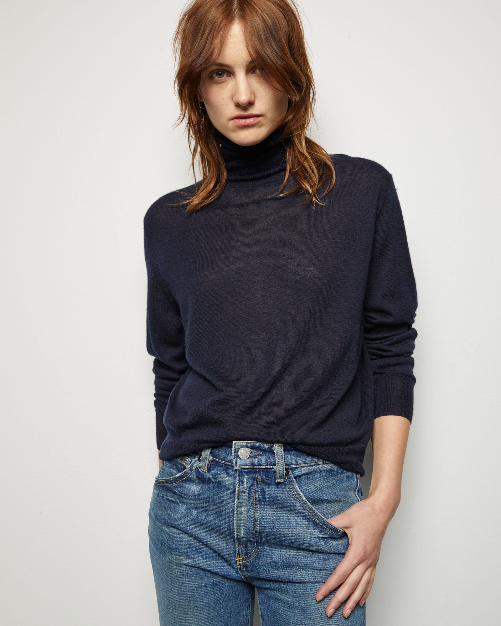 Nili Lotan Bella Turtleneck - Navy 