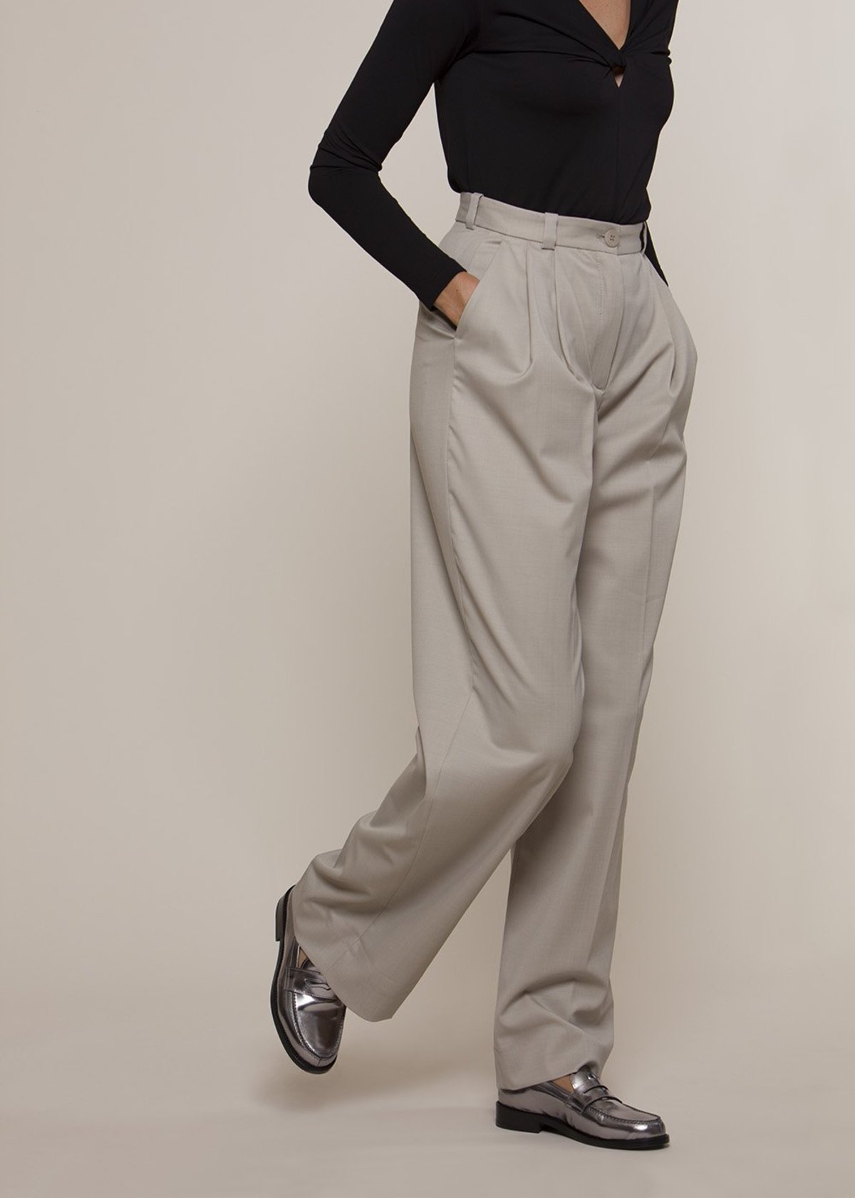 House of Dagmar Valentina Pants Light Grey Garmentory