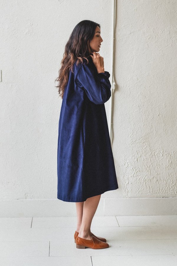 navy blue corduroy dress Aspiga Ladies Sustainable Stema Mini Corduroy Dress Navy Blue main image 1