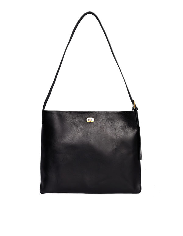 Hender Scheme Leather Twist Buckle Bag M - Black | Garmentory