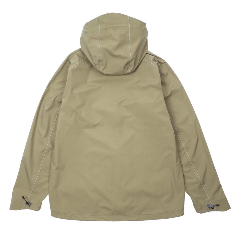 And Wander E Vent Dropping Pocket Rain Jacket - Khaki
