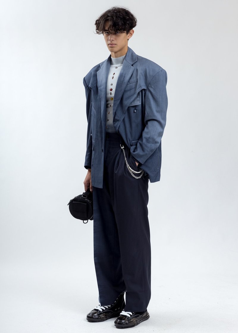 Feng Chen Wang Tie Dye Suit Pants - Grey | Garmentory