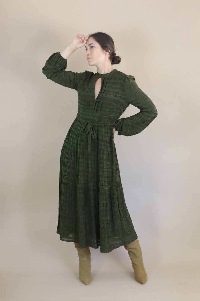 Traffic People Peephole Dress - Green