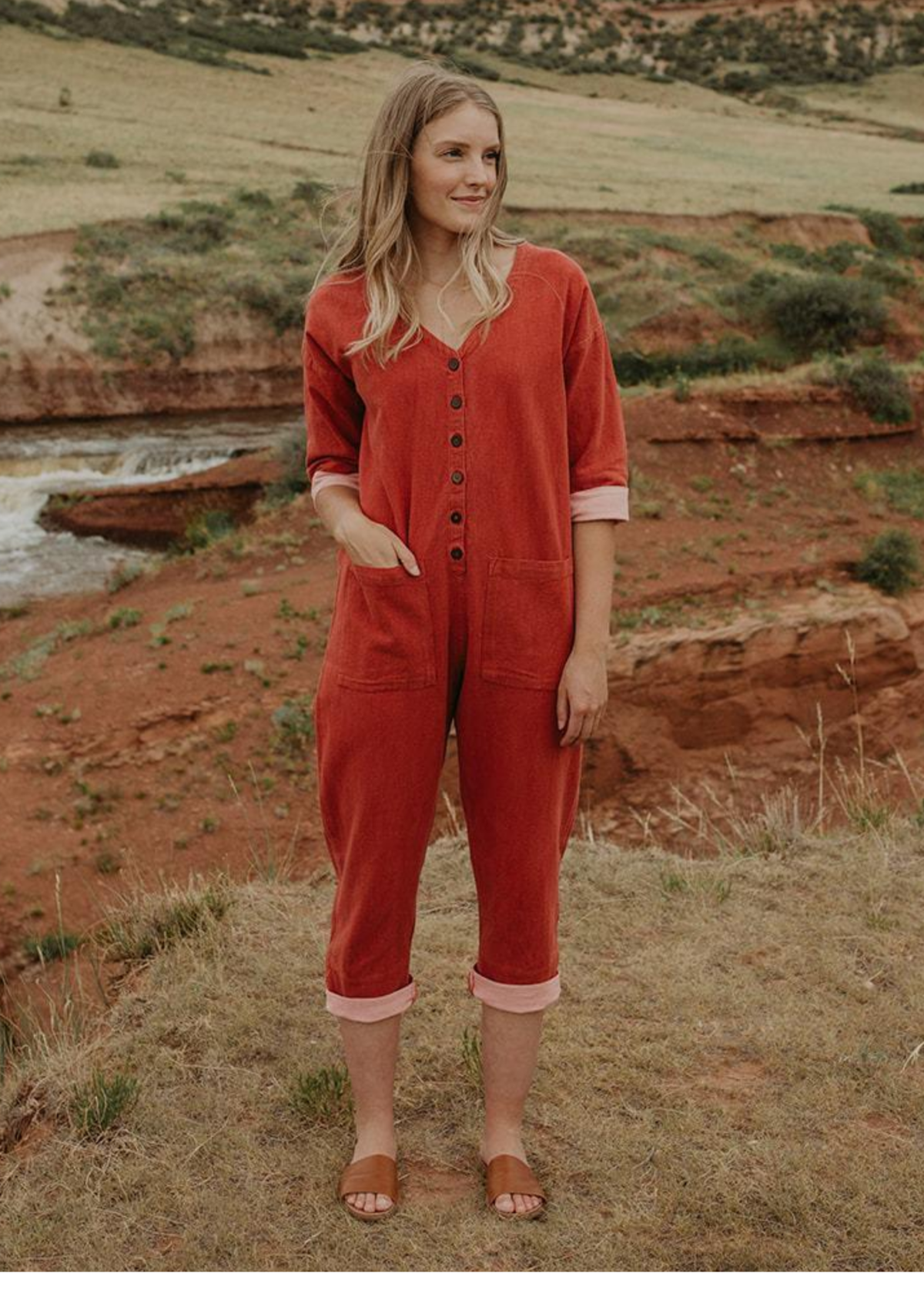 Happy French Gang Madder Jumpsuit - Ruby - Image 1 of 6