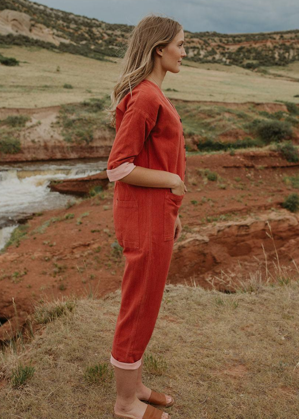 Happy French Gang Madder Jumpsuit - Ruby - Image 2 of 6