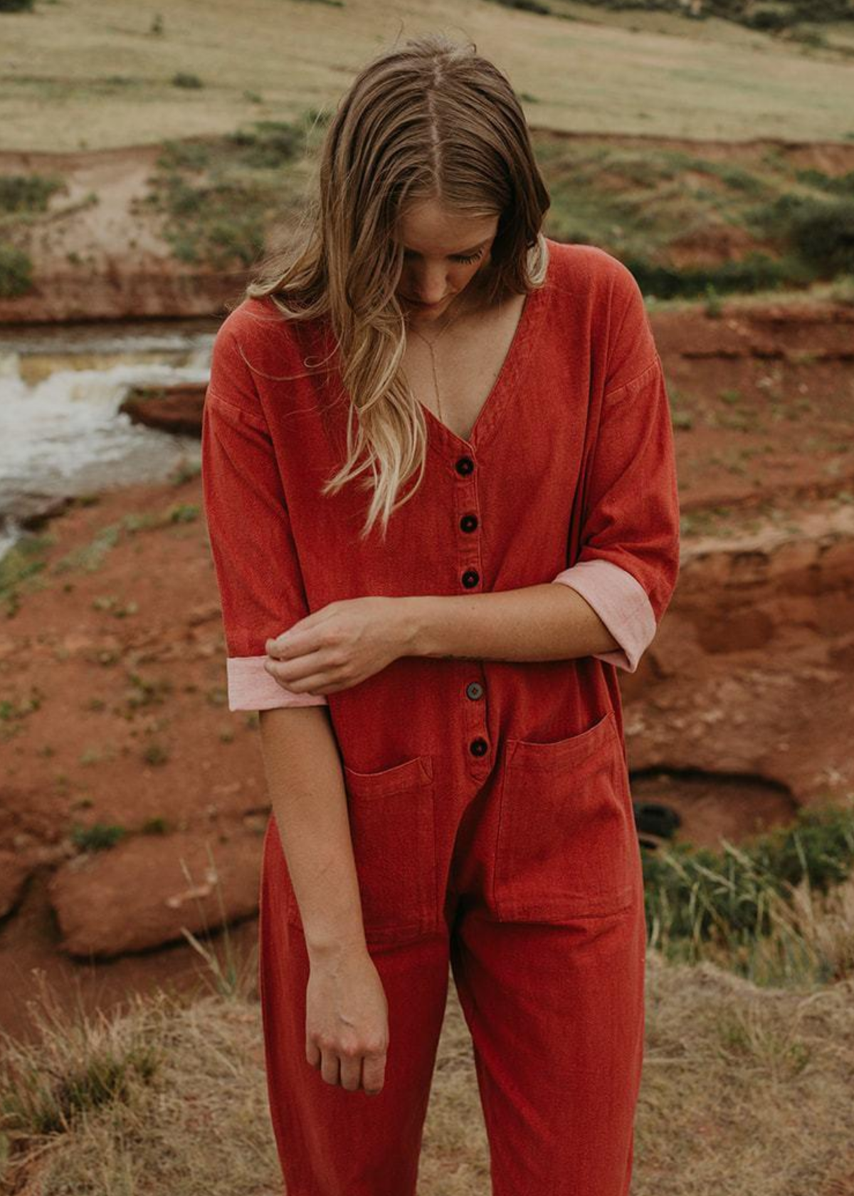 Happy French Gang Madder Jumpsuit - Ruby - Image 4 of 6