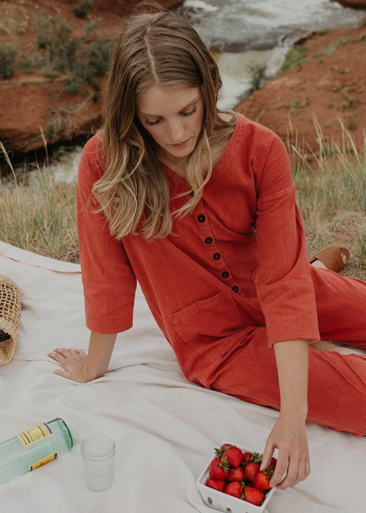 Happy French Gang Madder Jumpsuit - Ruby - Image 5 of 6