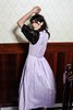 SALASAI SCARLET DRESS IN LINEN AND LACE - LILAC/BLACK - Thumbnail 6
