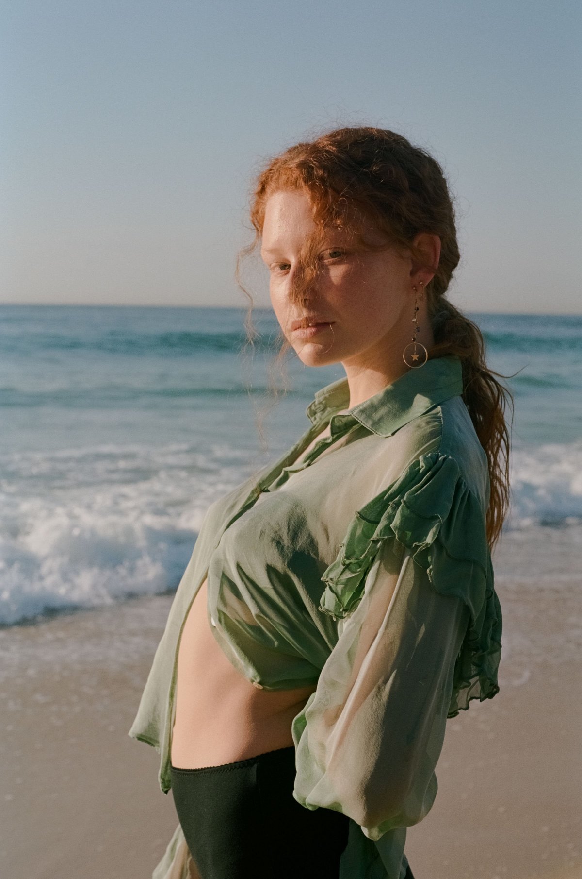 ANNIE HAMILTON Ruffle Shirt - Seafoam - Image 3 of 9