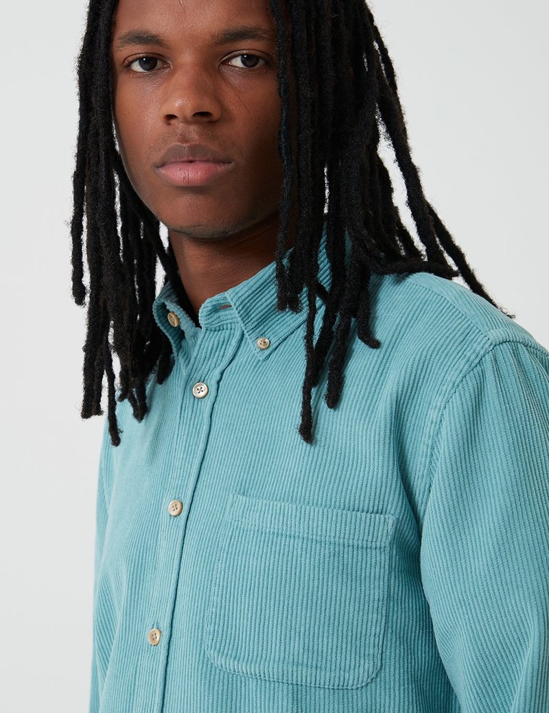 Portuguese Flannel Lobo Corduroy Shirt - Turquoise