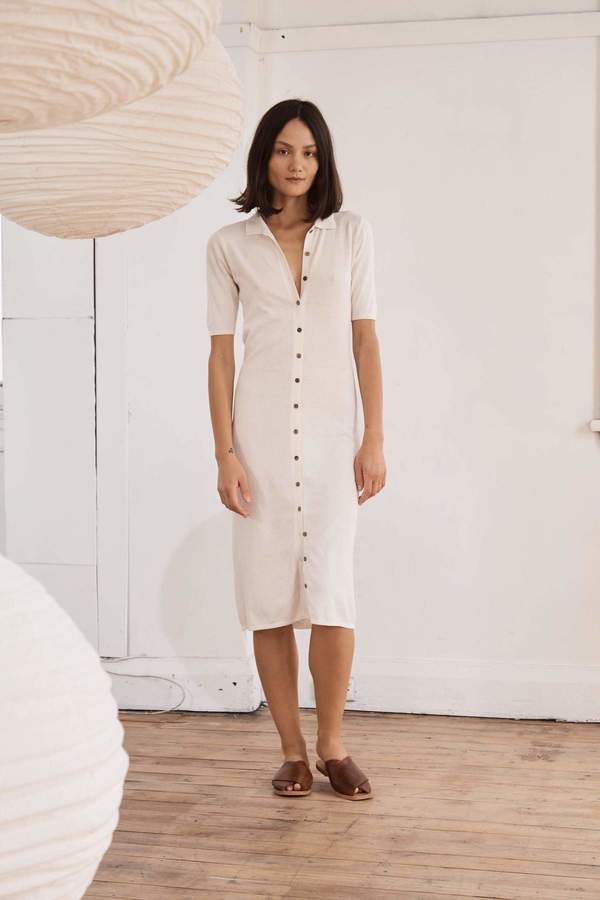 St. Agni Chieko Knit Dress - White | Garmentory