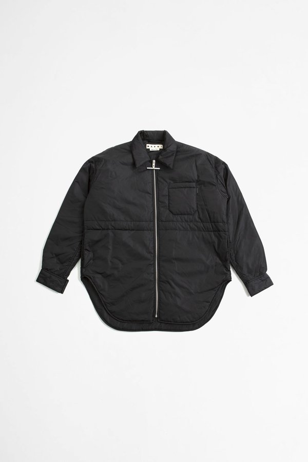 Marni Zip up oversize padded shirt jacket - black | Garmentory