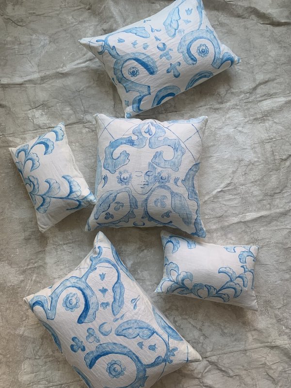 Cuttalossa & Co. Hand Painted Linen Series - Ornamental I Cuttalossa & Co. Hand Painted Linen Series - Ornamental I