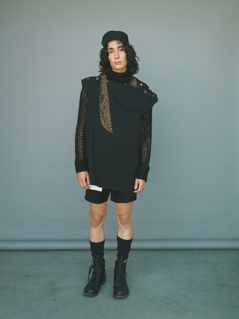 The Soloist. Fake Fur Leopard Shawl Collar - Chocolate 