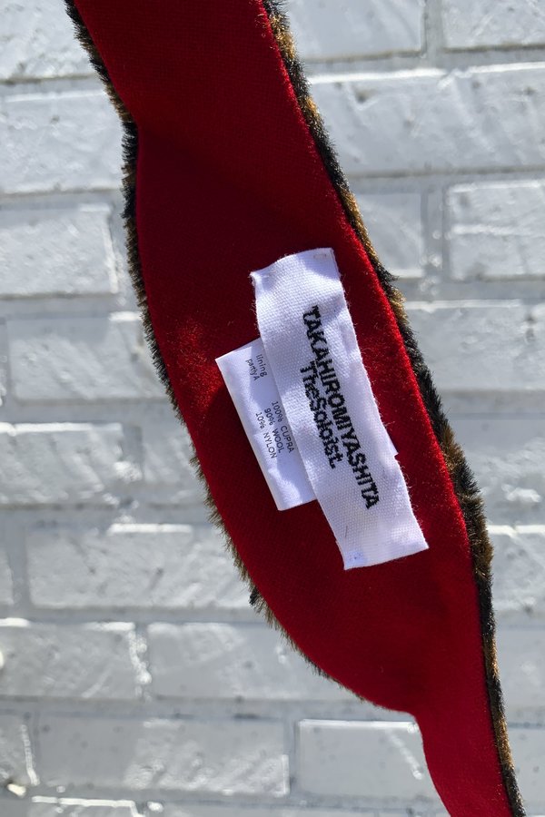 The Soloist. Fake Fur Leopard Shawl Collar - Chocolate 