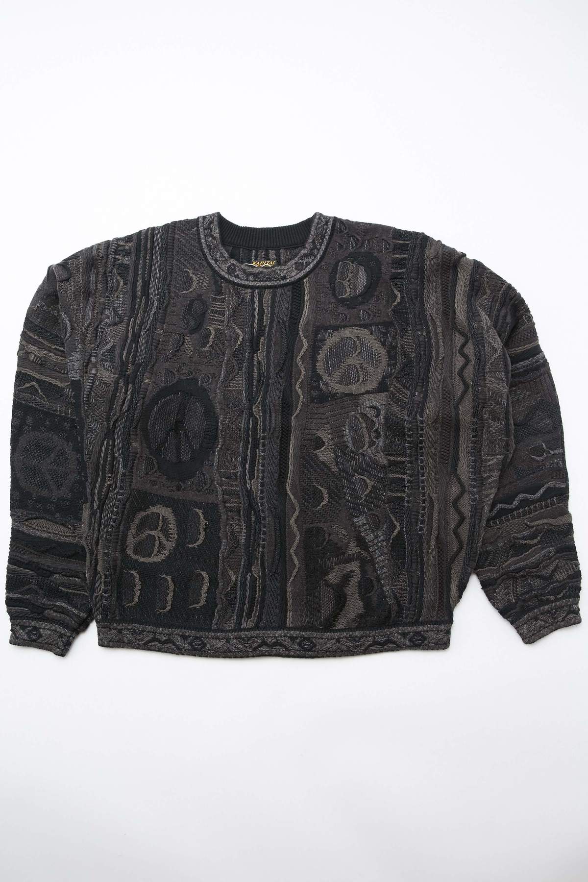 Kapital 7G BORO GAUDY Crew Sweater - Black | Garmentory