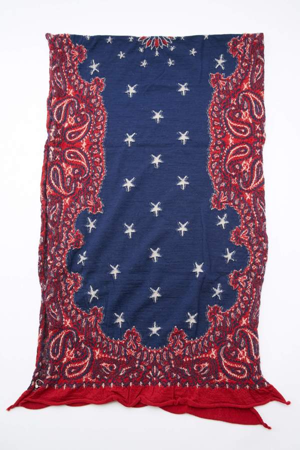 unisex Kapital Compressed Wool Scarf COSMIC STAR - Red unisex Kapital Compressed Wool Scarf COSMIC STAR - Red