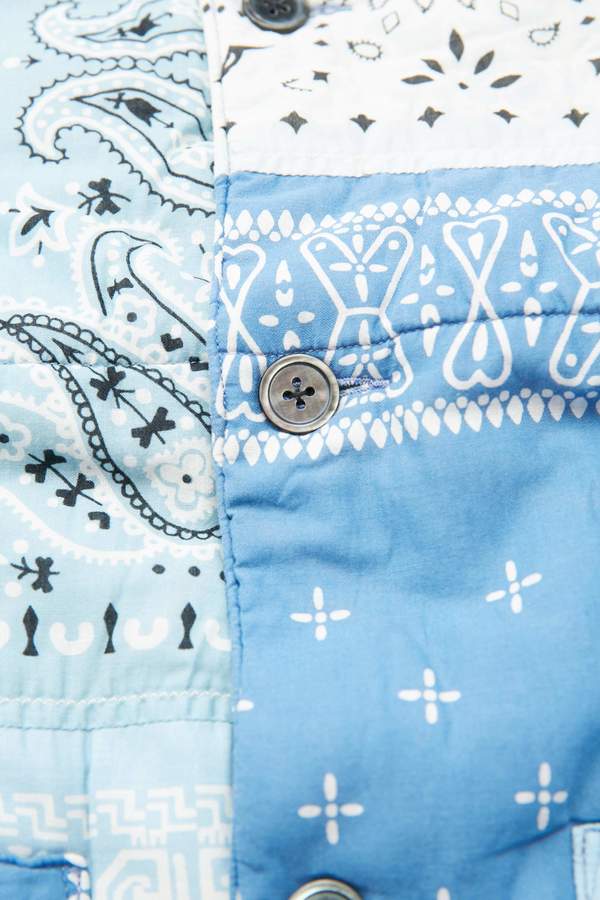 Kapital Gauze Bandana Patchwork Quilt SAMU Work Blouson - Sax