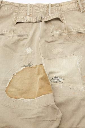 Kapital Kountry KATSURAGI High Waisted NIME Pants (LumberJack Damaged) - Beige Kapital Kountry KATSURAGI High Waisted NIME Pants (LumberJack Damaged) - Beige