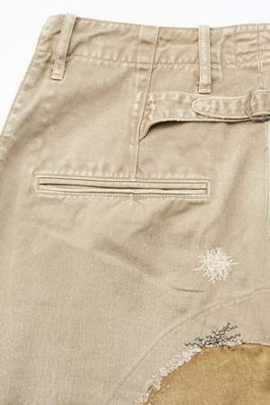 Kapital Kountry KATSURAGI High Waisted NIME Pants (LumberJack Damaged) - Beige Kapital Kountry KATSURAGI High Waisted NIME Pants (LumberJack Damaged) - Beige