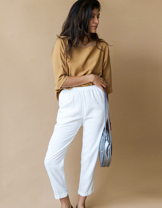 Me & Arrow Cuff Pants, Off White Me & Arrow Cuff Pants, Off White