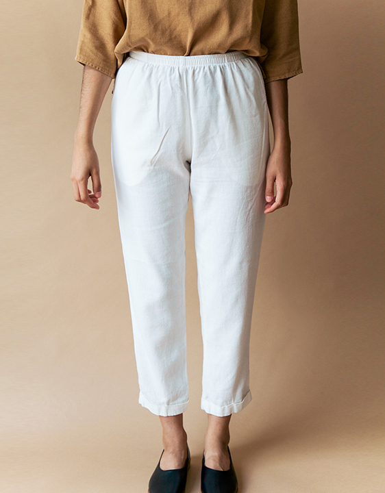 Me & Arrow Cuff Pants, Off White Me & Arrow Cuff Pants, Off White