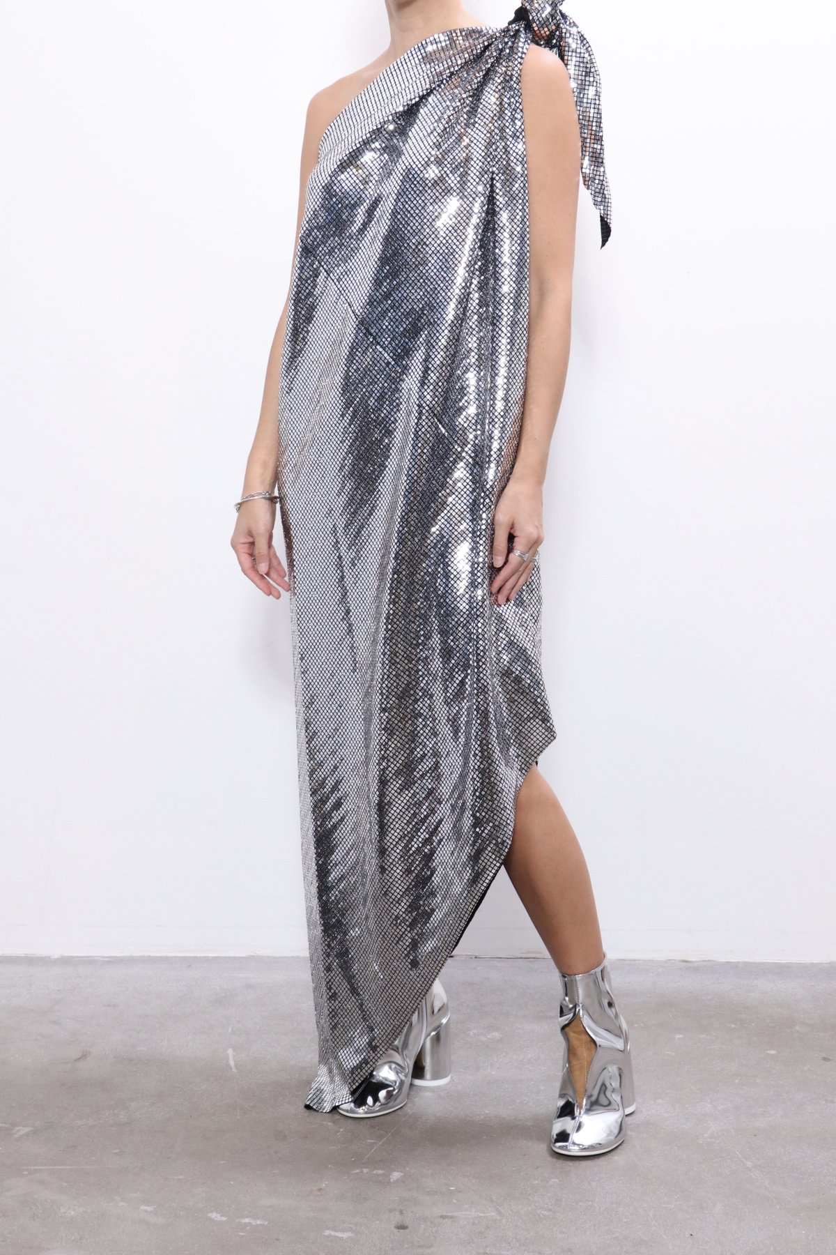 MM6 Maison Margiela Disco Ball Jersey Dress - Silver