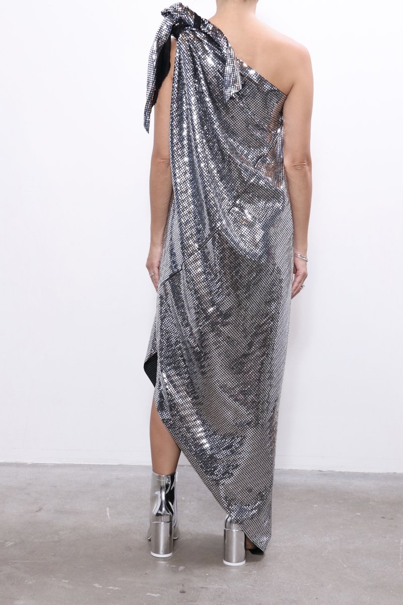 MM6 Maison Margiela Disco Ball Jersey Dress - Silver