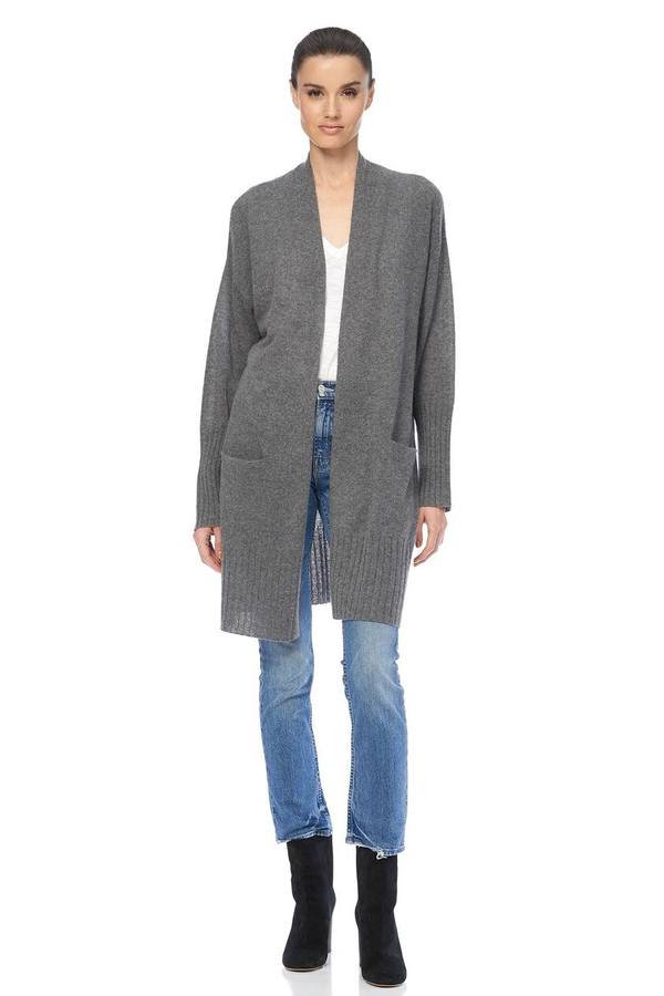 360Cashmere Alva Cardigan - Mid Heather Grey 360Cashmere Alva Cardigan - Mid Heather Grey