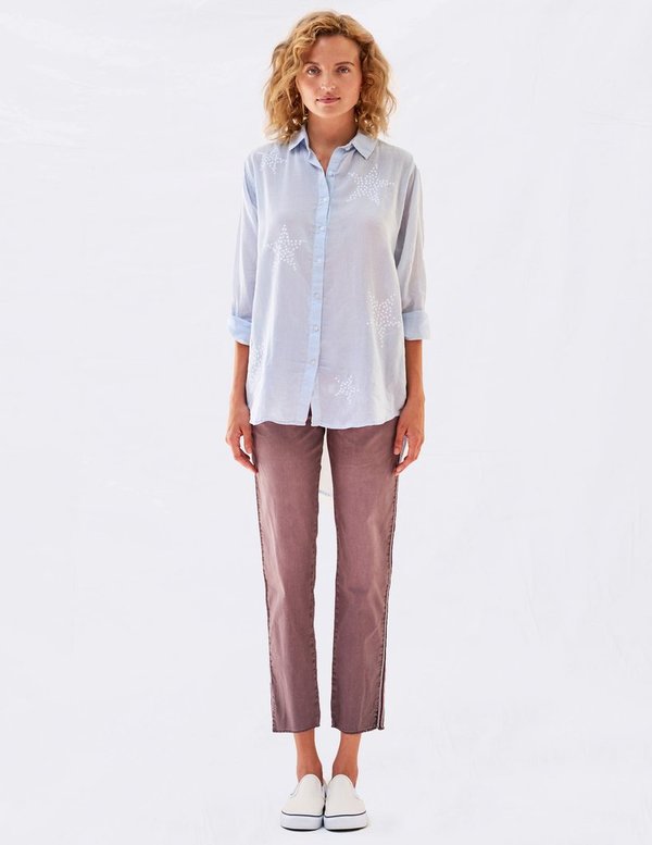 Sundry Stars Embroidered Oversize Shirt - Mist Sundry Stars Embroidered Oversize Shirt - Mist