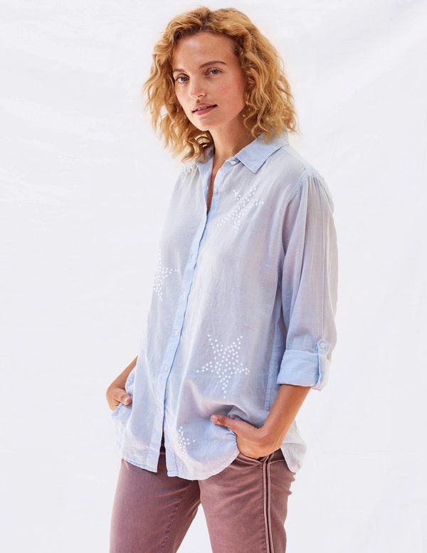 Sundry Stars Embroidered Oversize Shirt - Mist Sundry Stars Embroidered Oversize Shirt - Mist