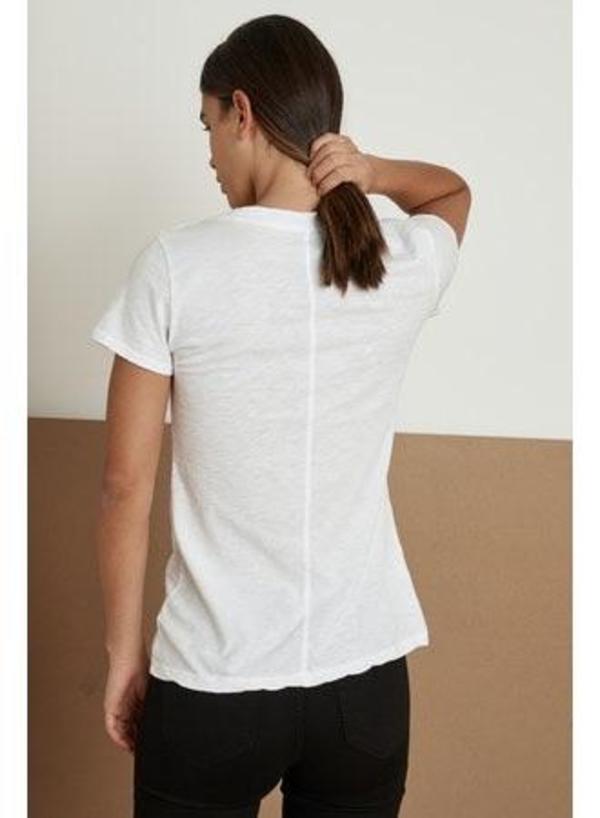 Velvet Lilith Cotton Slub V-Neck Tee - White Velvet Lilith Cotton Slub V-Neck Tee - White