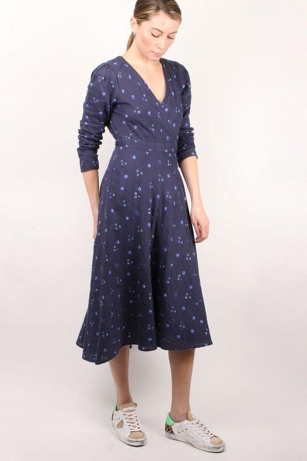 Xirena Reece Wrap Dress - Navy Print | Garmentory