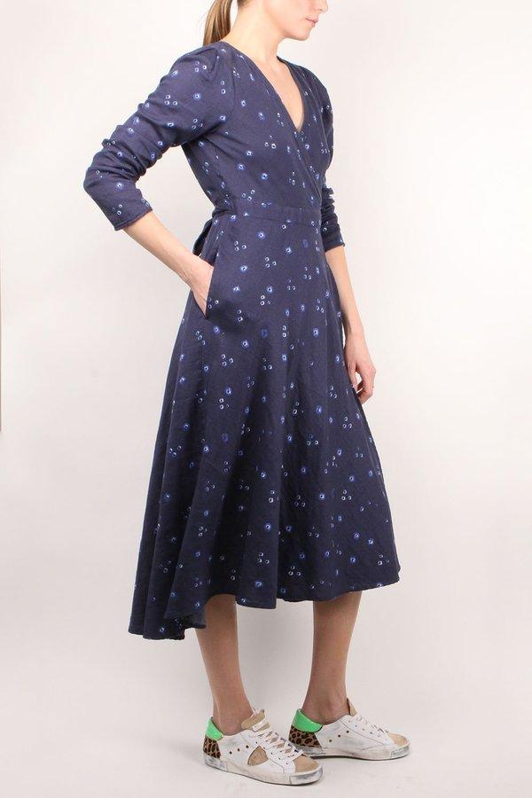 Xirena Reece Wrap Dress - Navy Print Xirena Reece Wrap Dress - Navy Print
