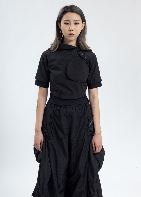 Hyein Seo Hooded Crop Top - Black Hyein Seo Hooded Crop Top - Black