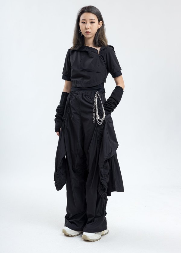 Hyein Seo Hooded Crop Top - Black Hyein Seo Hooded Crop Top - Black