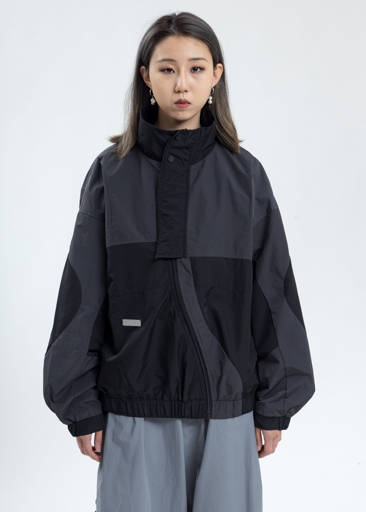 UNISEX C2H4 Intervein Paneled Track Jacket - Dark Grey  - Image 1 of 6