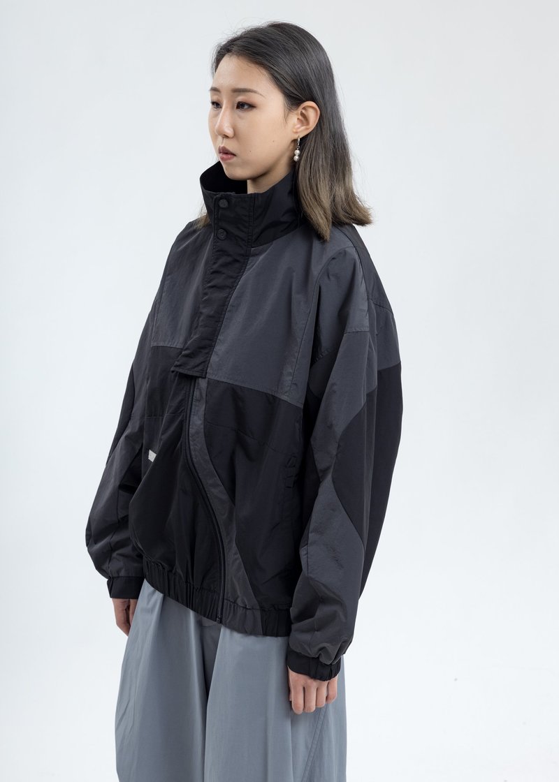 UNISEX C2H4 Intervein Paneled Track Jacket - Dark Grey 