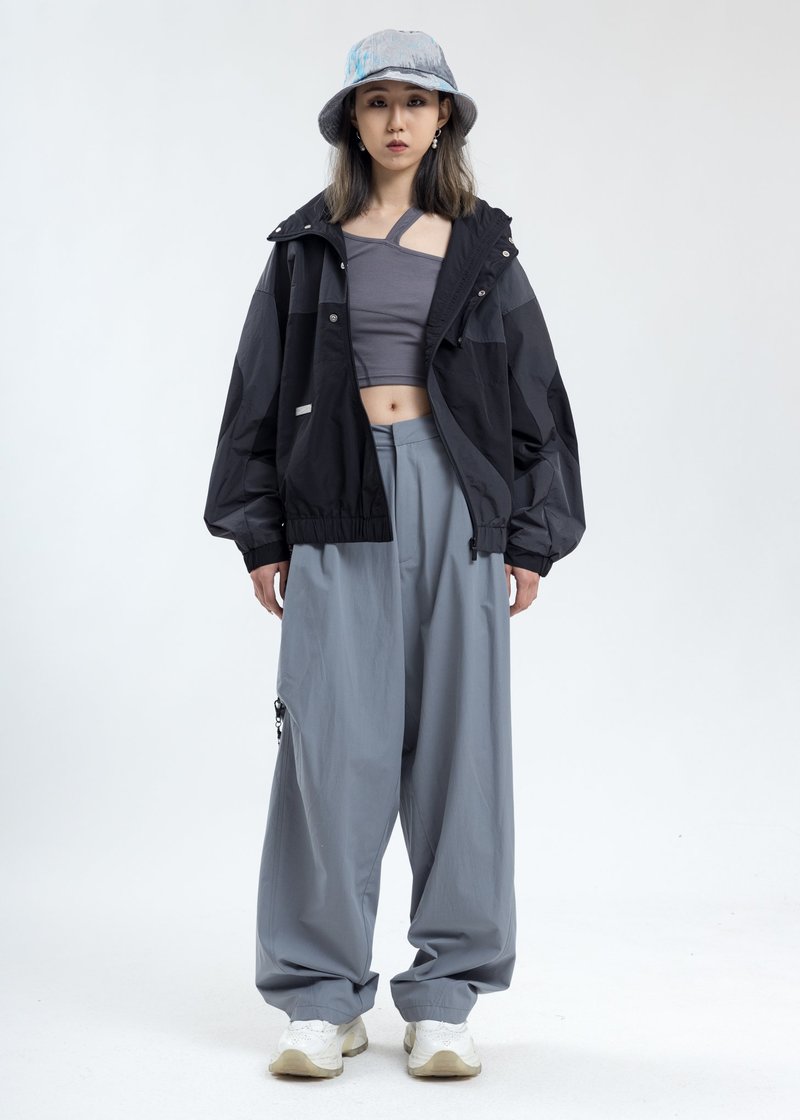 UNISEX C2H4 Intervein Paneled Track Jacket - Dark Grey 